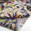 Poliéster tejido floral bordado de malla 3mm de tela de lentejuelas